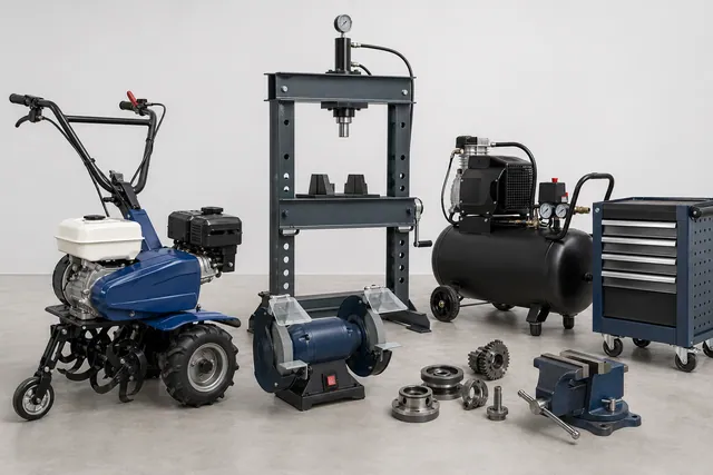 Agricultural and workshop equipment sourcing product examples